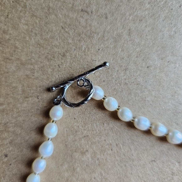 Freshwater pearl necklace with purple stones toggle clasp mermaidcore - Picture 4 of 5